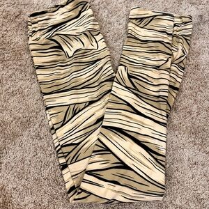 Halloween Mummy Beige and Black Leggings